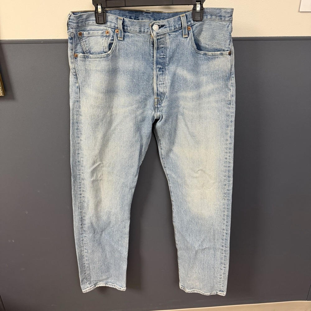 Levis 501 Jeans Mens 36x32 Blue Button Fly Denim Pants Faded Classic Original